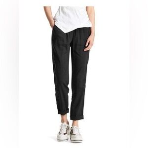 Marc Cain Loose Trousers In Linen Blend Black